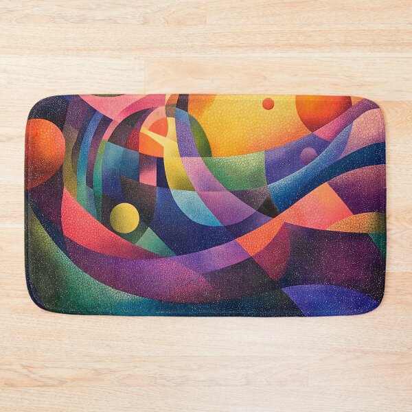 Item preview, Planets and stars represented as geometric shapes in an abstract modern pattern Design designed and sold by HEMRO.