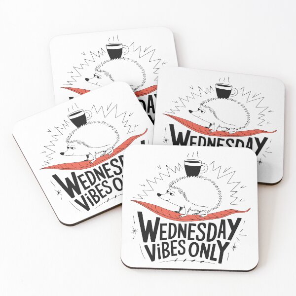Item preview, Wednesday Vibes Only – Chill Hedgehog with Coffee Cup designed and sold by PragmaticP.
