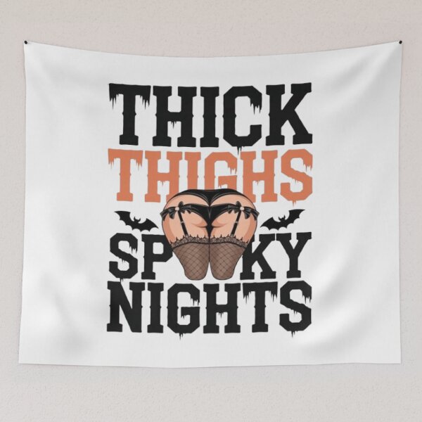 Item preview, Thick Thighs Spooky Nights Halloween Vibes designed and sold by Syrupulse.