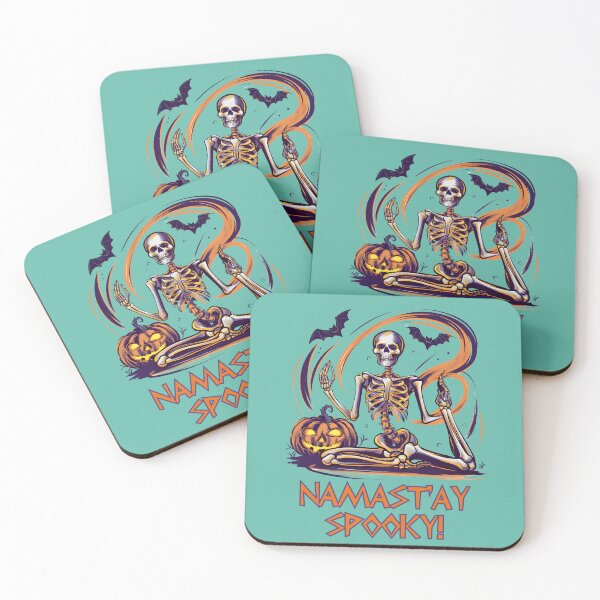 Item preview, funny halloween yoga, Spooky Skeleton Zen, yoga pose designed and sold by EwaVerse.
