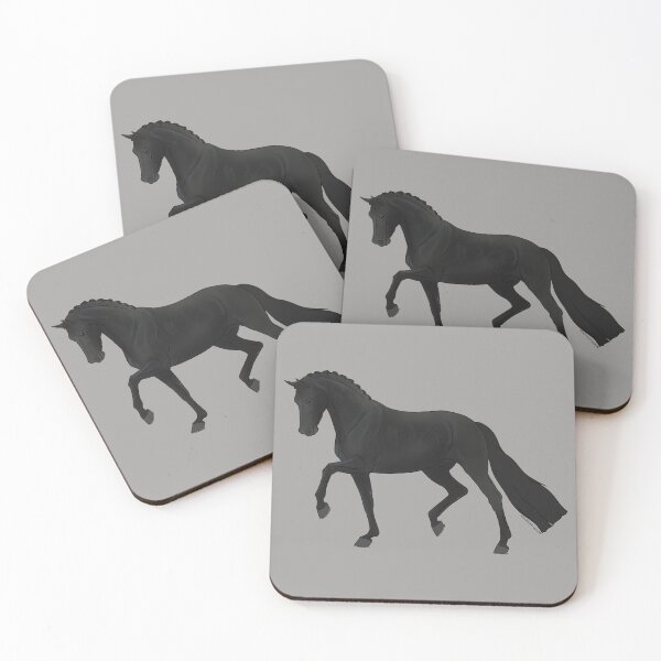 Item preview, Trotting Black Dressage Horse designed and sold by DappledMoon.