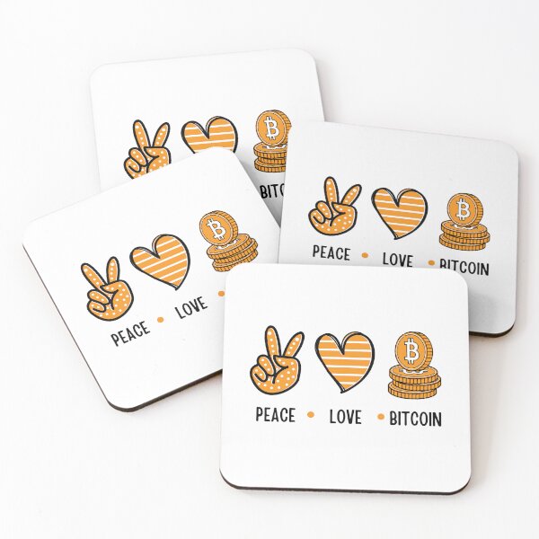Item preview, Peace Love Bitcoin Design designed and sold by RektRepublic.
