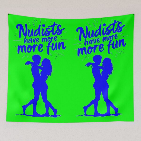 Item preview, Nudists Have More Fun - Unique Bright - Blue Green designed and sold by JLEmporium.