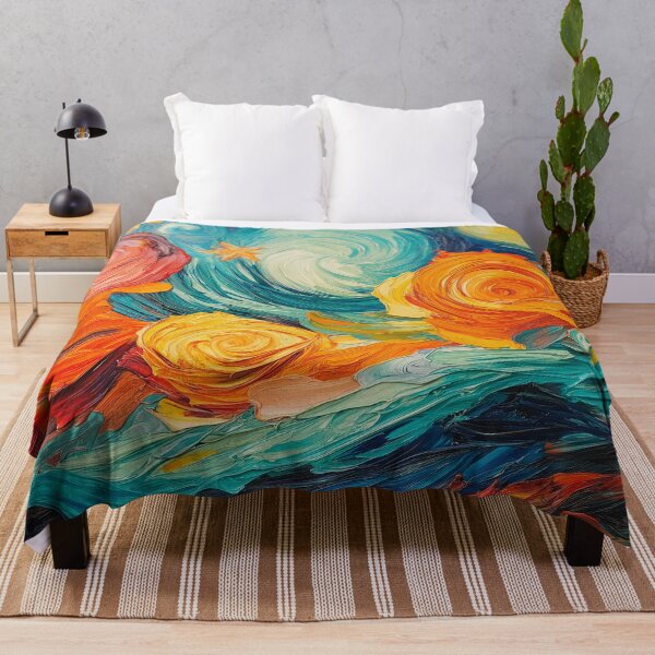 Item preview, modern Abstract Swirling stars and galaxies painted with bold brushstrokes Design. designed and sold by HEMRO.