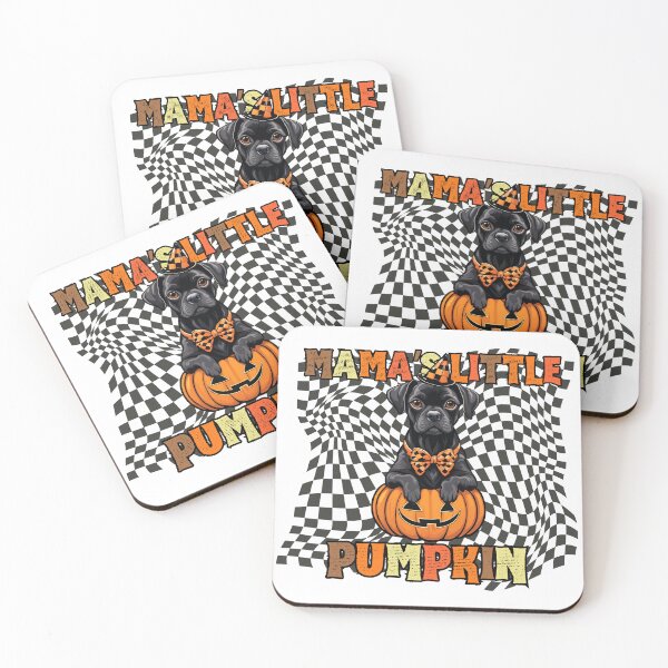 Item preview, "Mama's Little Pumpkin" - Brabançon Sitting in Halloween Pumpkin with Checkered Background designed and sold by GoodyPaws.