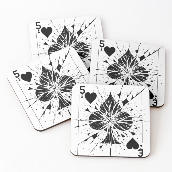 Item preview, Explosive Heart - Monochrome Playing Card Art” designed and sold by moba--mania.