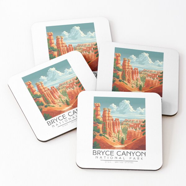 Item preview, A Vintage Illustration of Bryce Canyon National Park - Utah - US designed and sold by GoodOldVintage.