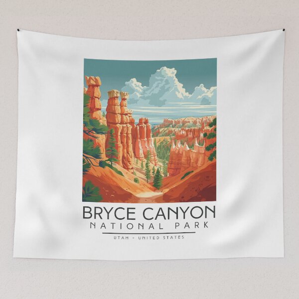 Item preview, A Vintage Illustration of Bryce Canyon National Park - Utah - US designed and sold by GoodOldVintage.
