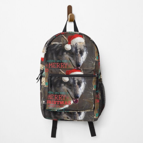 Item preview, Cool Endangered Wolf Wishing Merry Christmas designed and sold by Yogibear & Rachelle .