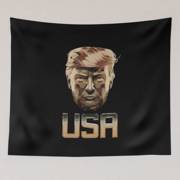 Item preview, Bronze Bust Style Donald Trump Art with USA Block Font designed and sold by OwlWorks.