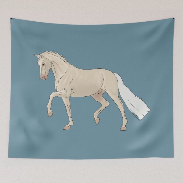 Item preview, Trotting Cremello Dressage Horse designed and sold by DappledMoon.