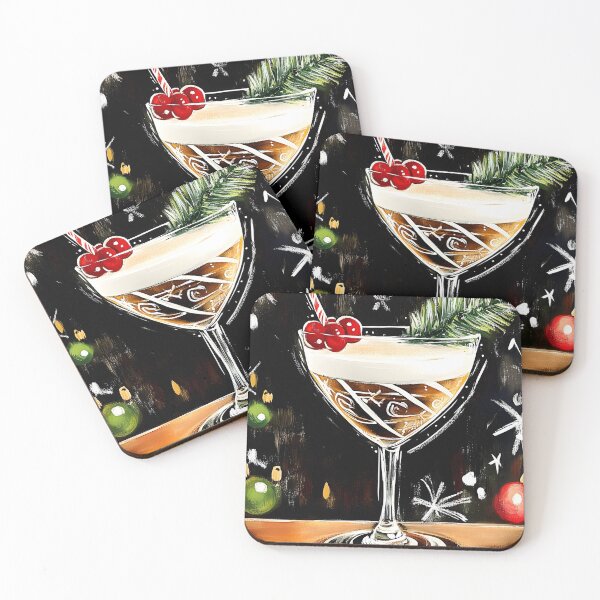 Item preview, Elegant Christmas Cocktail with Garnish Against a Festive Backdrop of Ornaments Holiday Vibes designed and sold by OlfactoART Studio.
