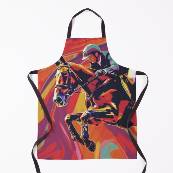 Item preview, Horse and rider show jumping event psychedelic Active Outdoors Inspired Art designed and sold by CDC40.