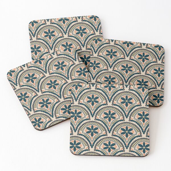 Item preview, Flower Scallop Pattern - Blue designed and sold by srsig designs.