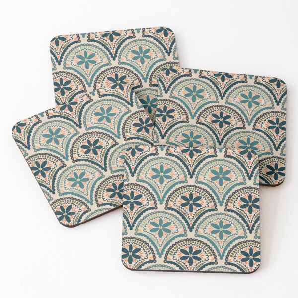 Item preview, Flower Scallop Pattern - Blue And Teal designed and sold by srsig designs.