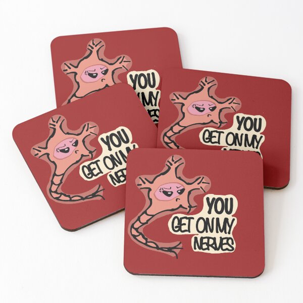Item preview, You Get On My Nerves! - Neuron Cartoon Red designed and sold by BioBlueprints.