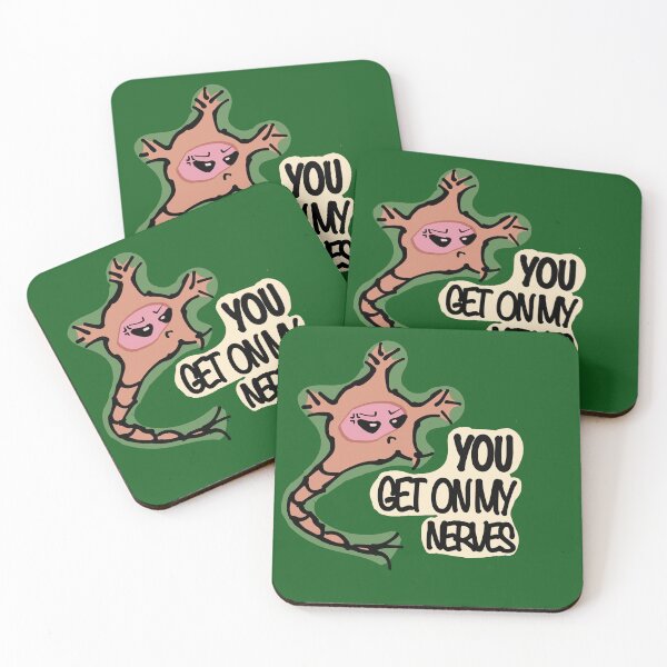 Item preview, You Get On My Nerves! - Neuron Cartoon Green designed and sold by BioBlueprints.