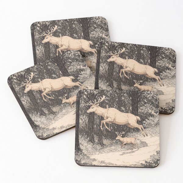 Item preview, Majestic Deers in Flight designed and sold by KukitoHandmade.