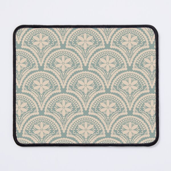 Item preview, Flower Scallop Pattern - Tan and Green designed and sold by srsig designs.