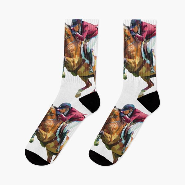 Item preview, Horse and rider show jumping event geometric patterns Active Outdoors Inspired Art designed and sold by CDC40.