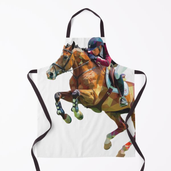 Item preview, Horse and rider show jumping event geometric patterns Active Outdoors Inspired Art designed and sold by CDC40.