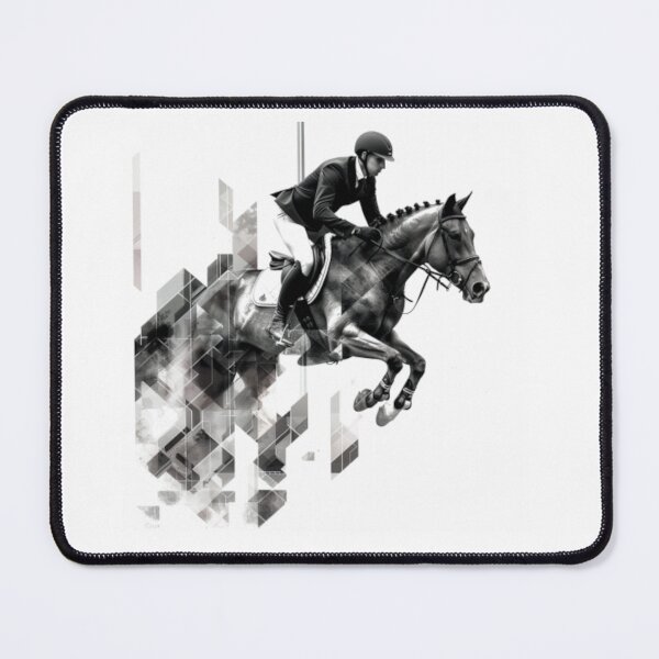 Item preview, Horse and rider show jumping event geometric patterns Active Outdoors Inspired Art designed and sold by CDC40.