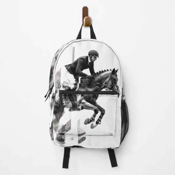 Item preview, Horse and rider show jumping event geometric patterns Active Outdoors Inspired Art designed and sold by CDC40.