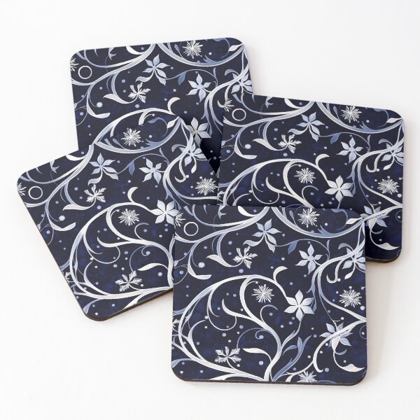 Item preview,  intricate pattern Design features swirling vines adorned with delicate snowflakes and stylized flowers.  designed and sold by HEMRO.