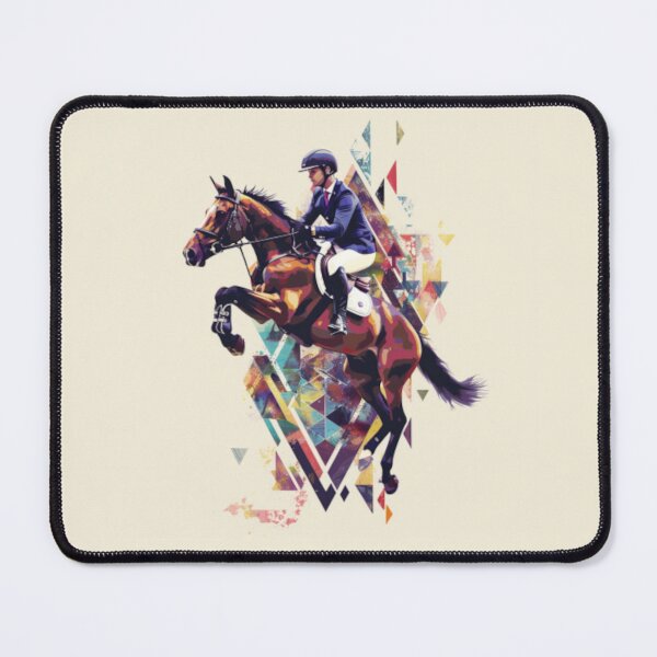 Item preview, Horse and rider show jumping event geometric patterns Active Outdoors Inspired Art designed and sold by CDC40.