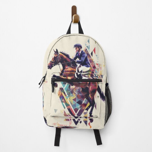 Item preview, Horse and rider show jumping event geometric patterns Active Outdoors Inspired Art designed and sold by CDC40.