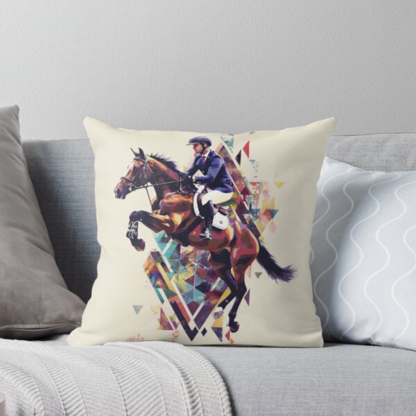 Item preview, Horse and rider show jumping event geometric patterns Active Outdoors Inspired Art designed and sold by CDC40.