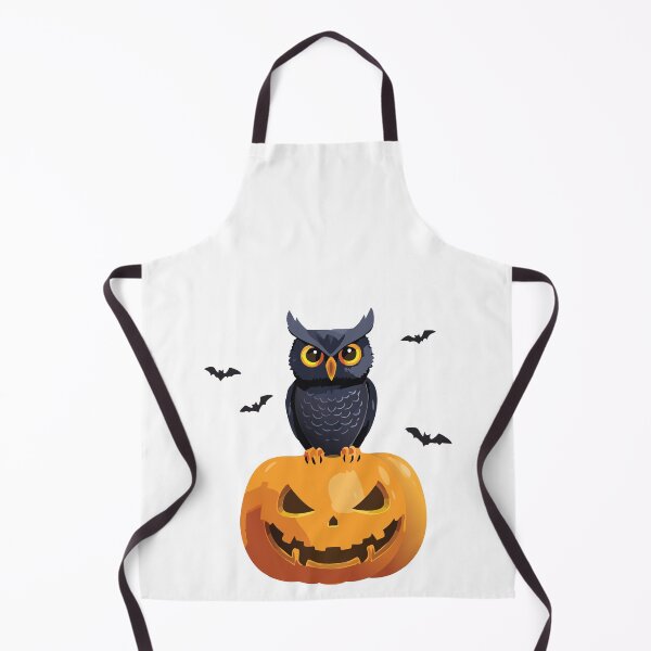 Aperçu de l'œuvre Hibou noir, citrouille et chauve-souris pour Halloween créée et vendue par BlueStarG8.
