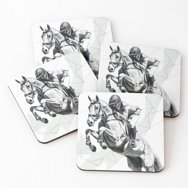 Item preview, Horse and rider show jumping event geometric patterns Active Outdoors Inspired Art designed and sold by CDC40.