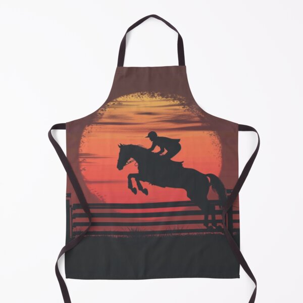 Item preview, Horse and rider clearing fence sunset backdrop Active Outdoors Inspired Art designed and sold by CDC40.