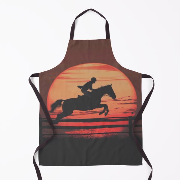Item preview, Horse and rider clearing fence sunset backdrop Active Outdoors Inspired Art designed and sold by CDC40.