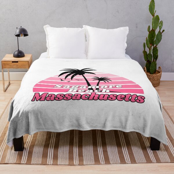 Item preview, Retro Sagamore Beach Massachusetts Palm Tree at Sunset Souvenirs designed and sold by karmdaf.