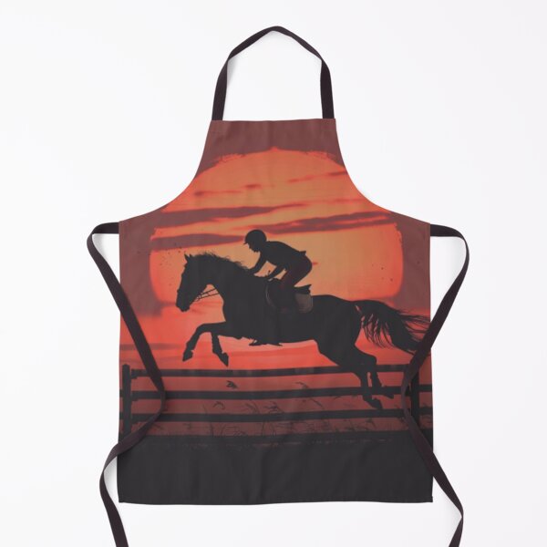 Item preview, Horse and rider clearing fence sunset backdrop Active Outdoors Inspired Art designed and sold by CDC40.