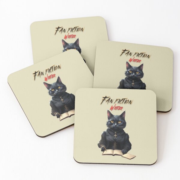 Item preview, Fan Fiction Writer - Black Gothic Cat Writer sticker designed and sold by SAMJA-Art.