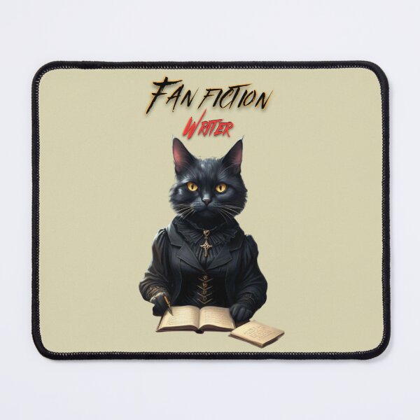Item preview, Fan Fiction Writer - Black Gothic Cat Writer sticker designed and sold by SAMJA-Art.