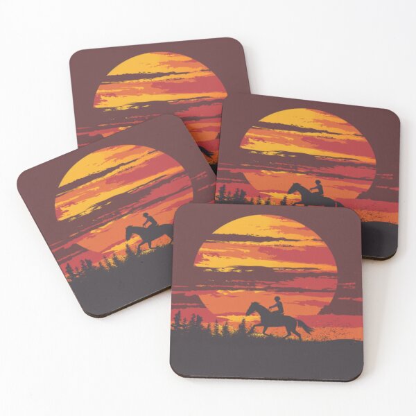 Item preview, Horse and rider galloping sunset backdrop Active Outdoors Inspired Art designed and sold by CDC40.