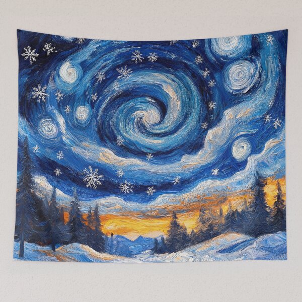 Item preview, Starry Night set against a wintry backdrop. designed and sold by HEMRO.