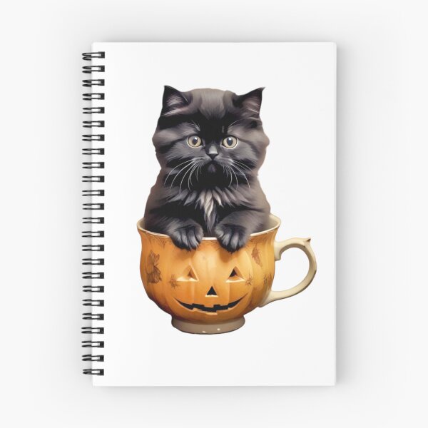 Item preview, BLACK CAT PERSIAN KITTEN IN A HALLOWEEN CUP STICKER designed and sold by Arts4U.