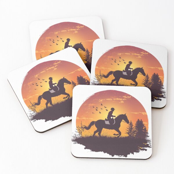 Item preview, Horse and rider galloping sunset backdrop Active Outdoors Inspired Art designed and sold by CDC40.