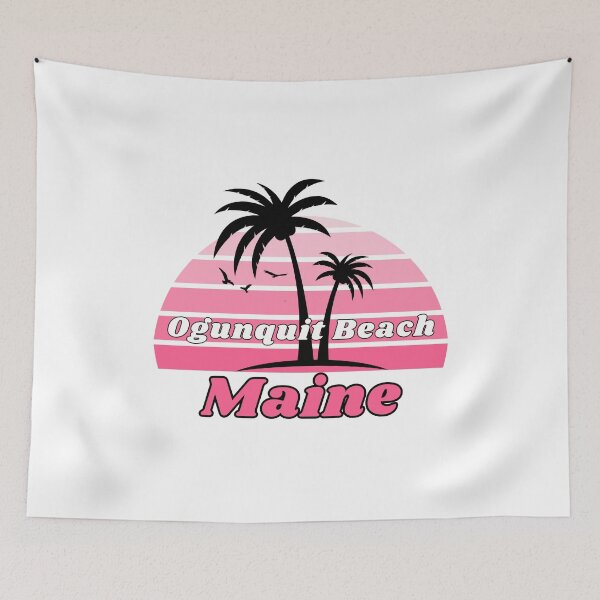 Item preview, Retro Cool Ogunquit Beach Maine Palm Tree at Sunset Souvenirs designed and sold by karmdaf.