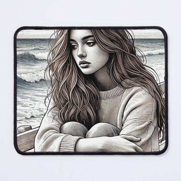 Item preview, Sad girl at the beach designed and sold by crazyeddie-sh.