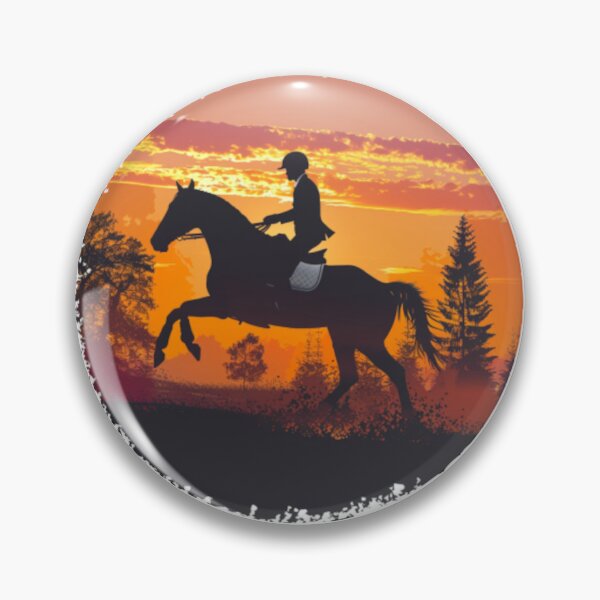 Artikelvorschau, Pferd und Reiter galoppieren Sonnenuntergang Hintergrund Aktive Outdoor inspirierte Kunst entworfen und verkauft von CDC40.