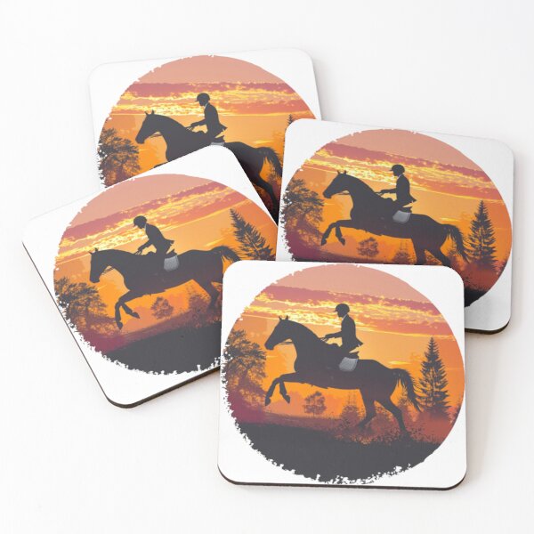 Item preview, Horse and rider galloping sunset backdrop Active Outdoors Inspired Art designed and sold by CDC40.