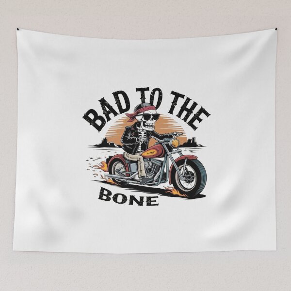 Item preview, Bad to the Bone,Retro Biker Skeleton Adventure, funny design , dad gift  designed and sold by masteryStore.