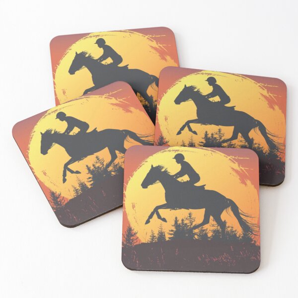 Item preview, Horse and rider galloping sunset backdrop Active Outdoors Inspired Art designed and sold by CDC40.