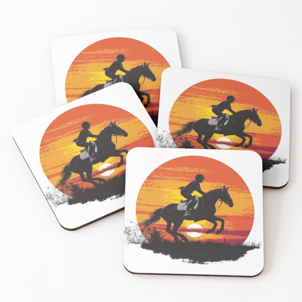 Item preview, Horse and rider galloping sunset backdrop Active Outdoors Inspired Art designed and sold by CDC40.
